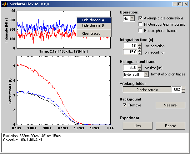 Screen-shot of the graphical user interface