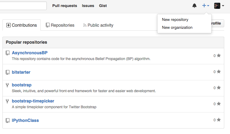 Create a new repository on Github